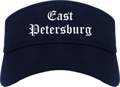 East Petersburg Pennsylvania PA Old English Mens Visor Cap Hat Navy Blue