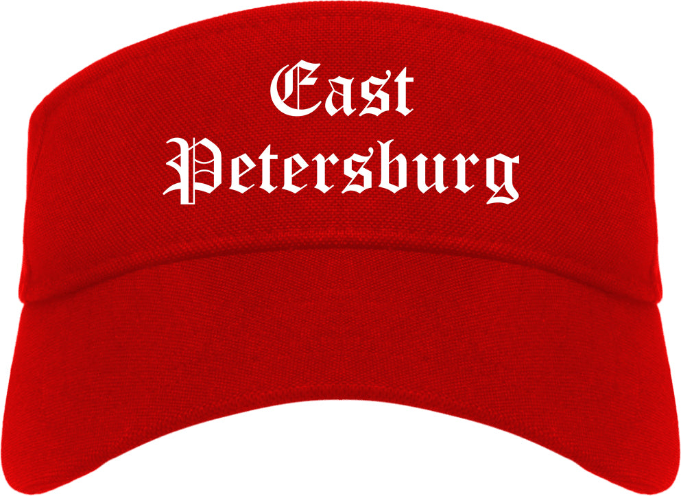 East Petersburg Pennsylvania PA Old English Mens Visor Cap Hat Red