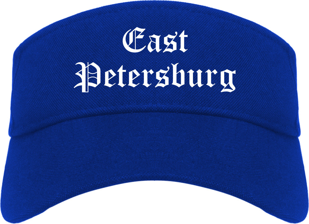 East Petersburg Pennsylvania PA Old English Mens Visor Cap Hat Royal Blue