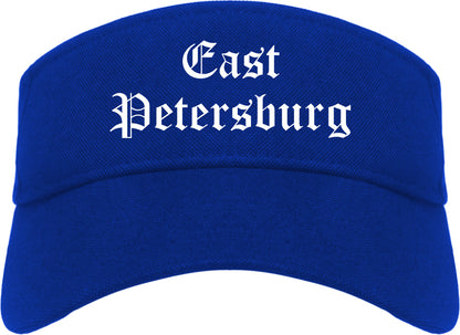 East Petersburg Pennsylvania PA Old English Mens Visor Cap Hat Royal Blue
