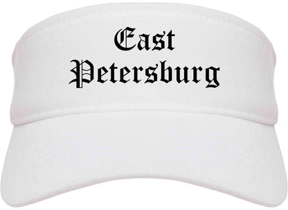 East Petersburg Pennsylvania PA Old English Mens Visor Cap Hat White