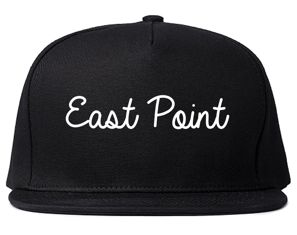 East Point Georgia GA Script Mens Snapback Hat Black