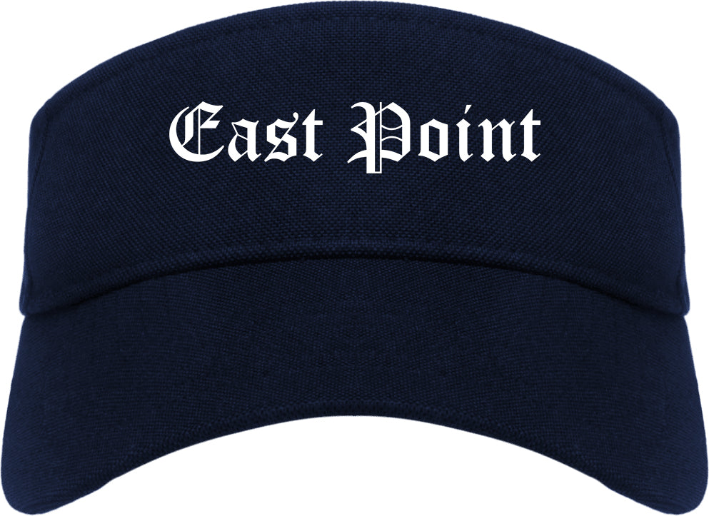 East Point Georgia GA Old English Mens Visor Cap Hat Navy Blue