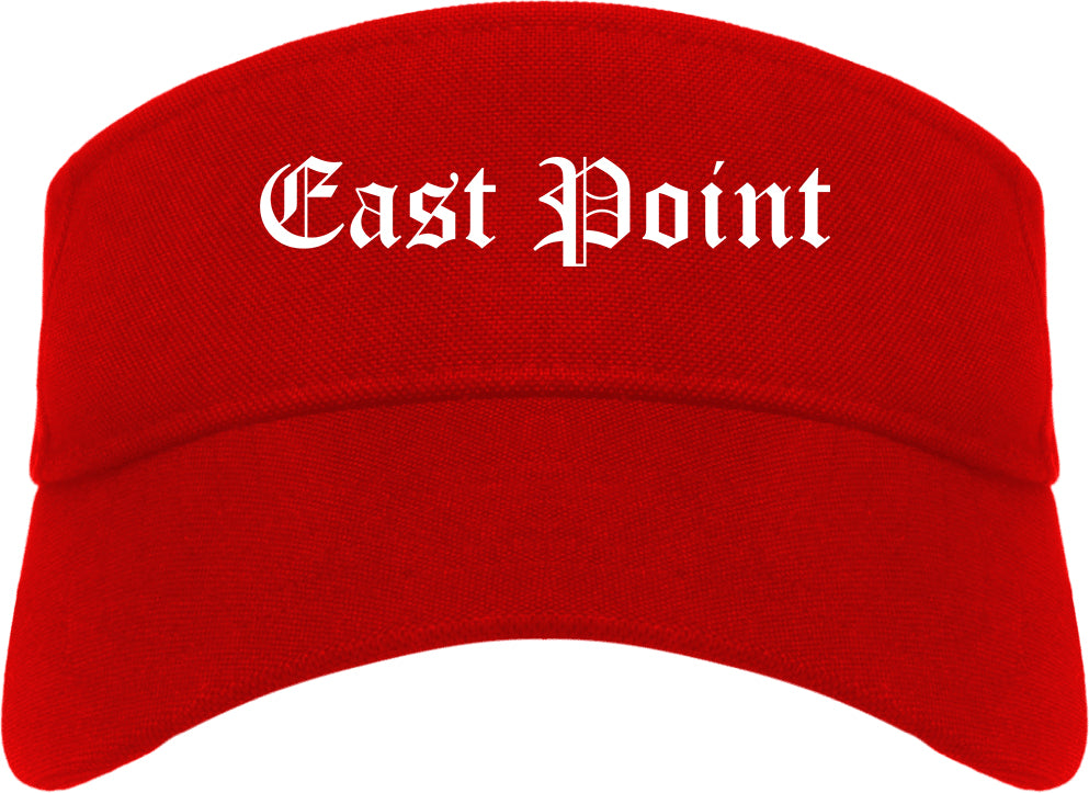 East Point Georgia GA Old English Mens Visor Cap Hat Red