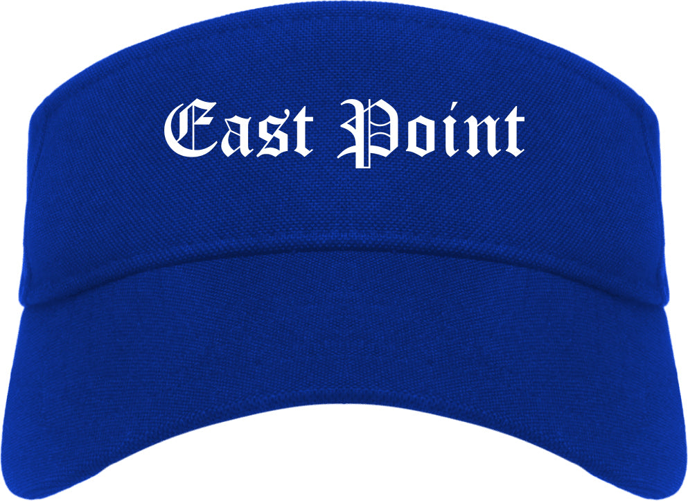 East Point Georgia GA Old English Mens Visor Cap Hat Royal Blue