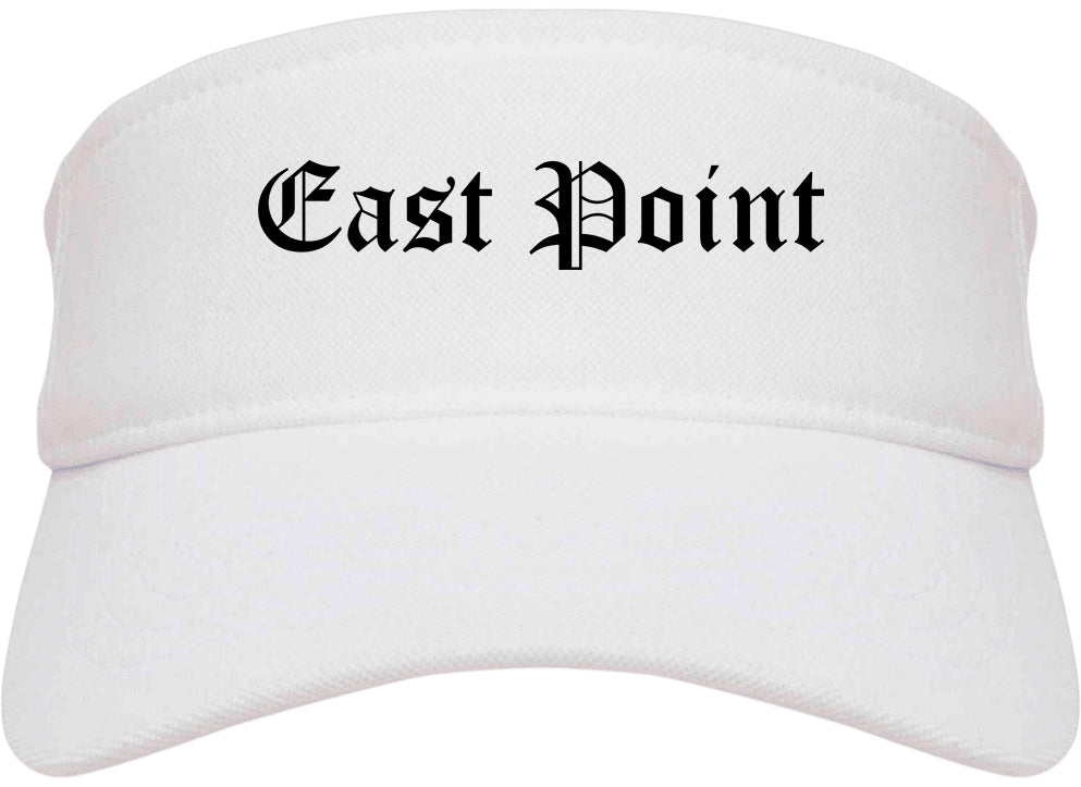 East Point Georgia GA Old English Mens Visor Cap Hat White