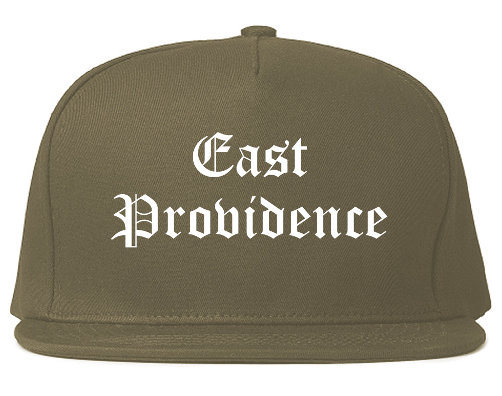 East Providence Rhode Island RI Old English Mens Snapback Hat Grey
