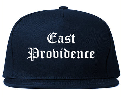 East Providence Rhode Island RI Old English Mens Snapback Hat Navy Blue