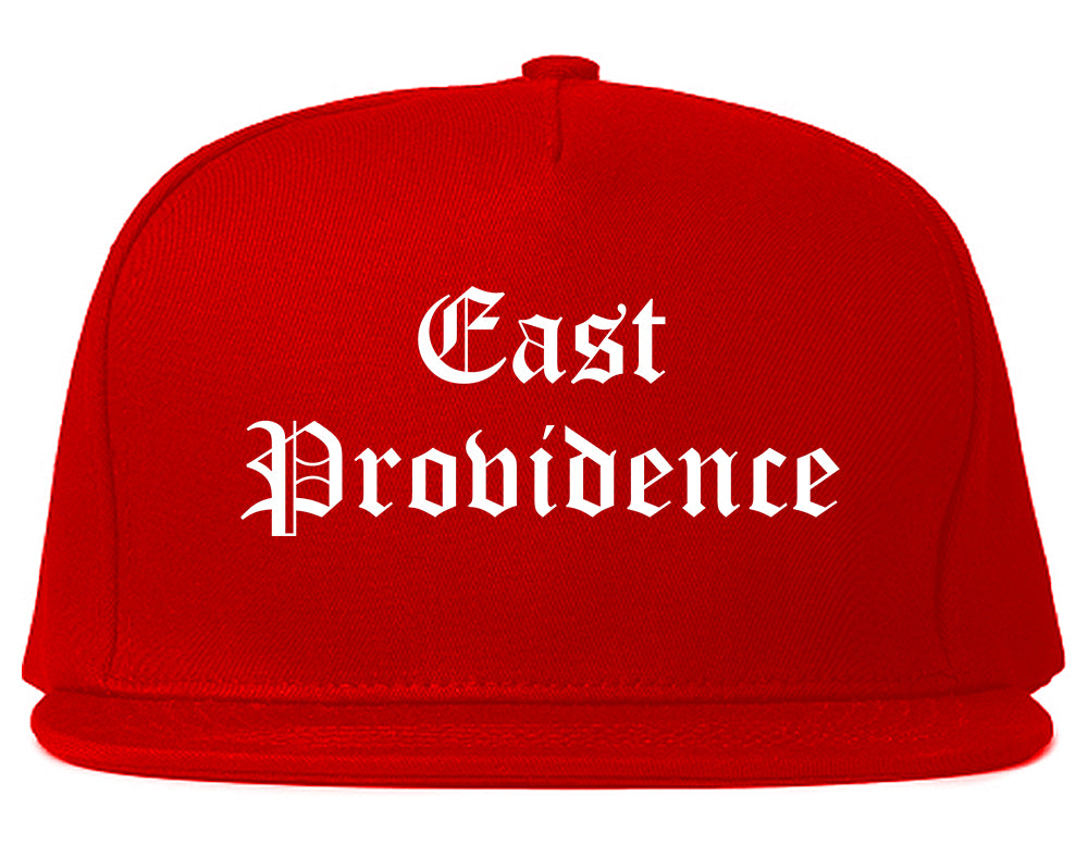 East Providence Rhode Island RI Old English Mens Snapback Hat Red