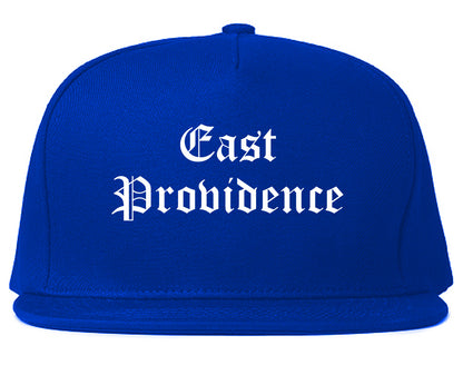 East Providence Rhode Island RI Old English Mens Snapback Hat Royal Blue