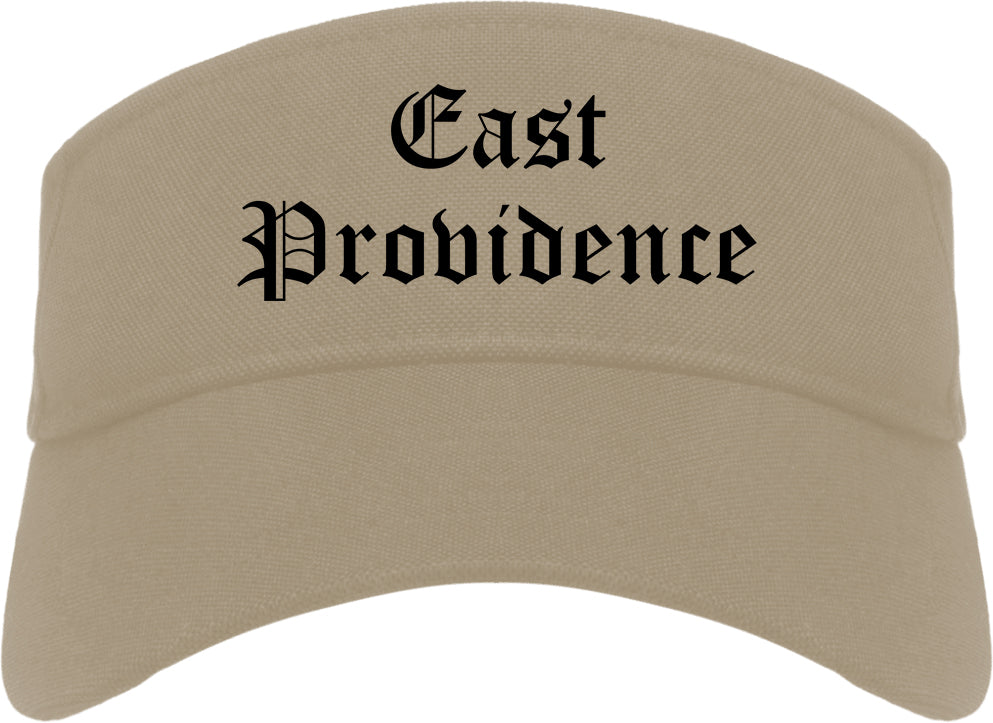 East Providence Rhode Island RI Old English Mens Visor Cap Hat Khaki