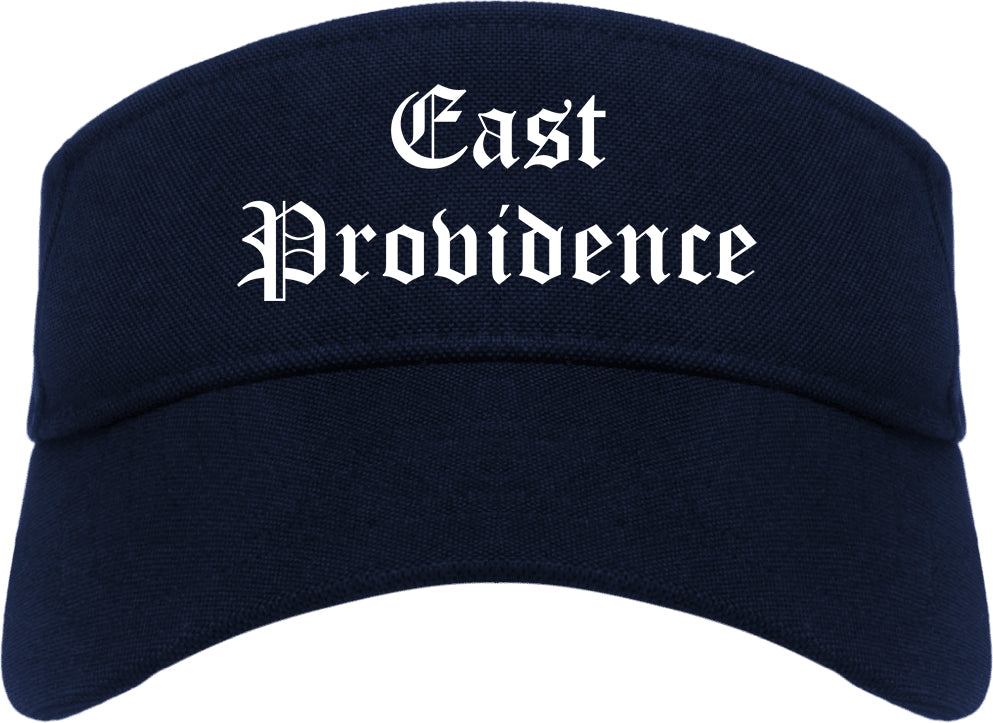 East Providence Rhode Island RI Old English Mens Visor Cap Hat Navy Blue