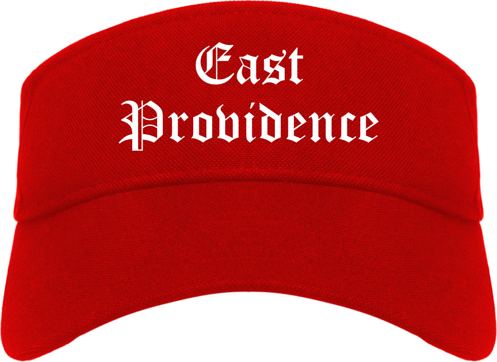 East Providence Rhode Island RI Old English Mens Visor Cap Hat Red