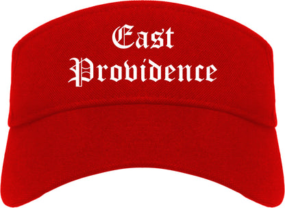 East Providence Rhode Island RI Old English Mens Visor Cap Hat Red