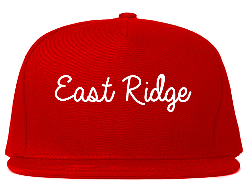 East Ridge Tennessee TN Script Mens Snapback Hat Red