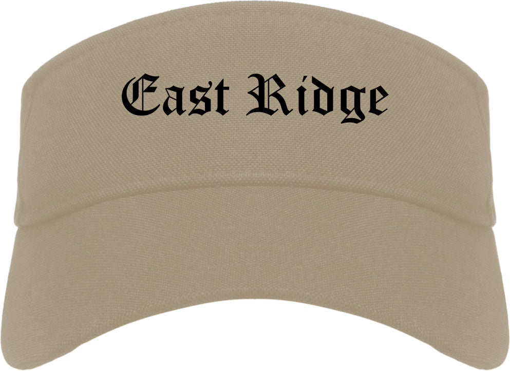 East Ridge Tennessee TN Old English Mens Visor Cap Hat Khaki