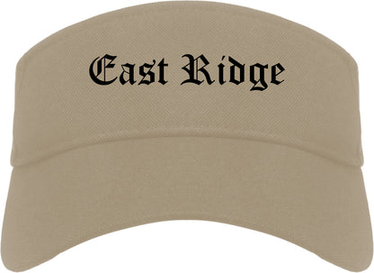 East Ridge Tennessee TN Old English Mens Visor Cap Hat Khaki