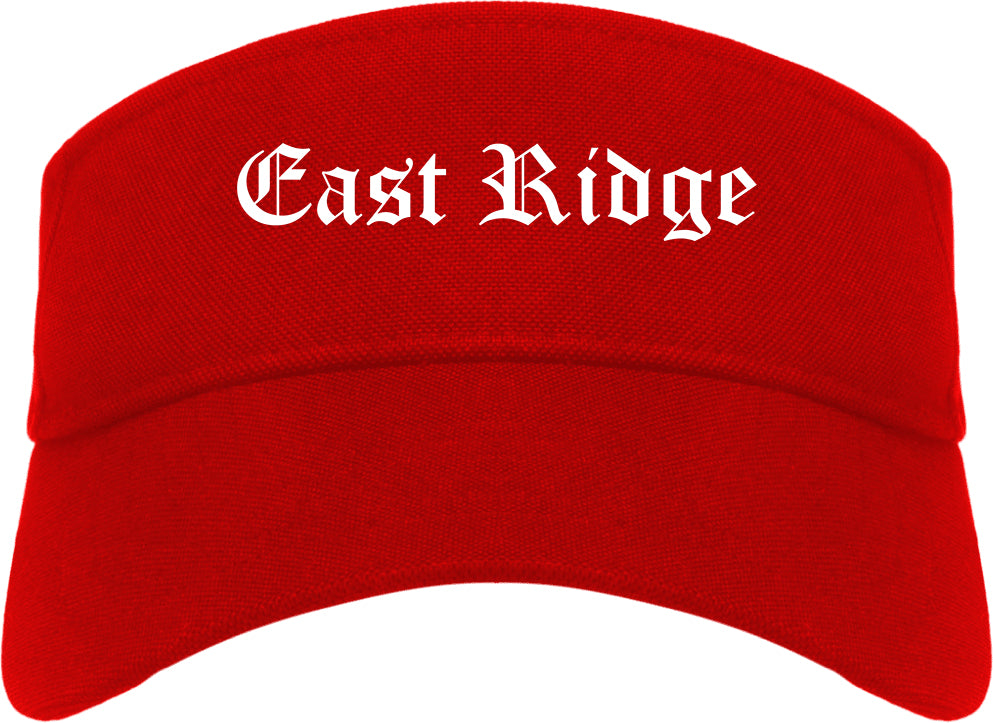 East Ridge Tennessee TN Old English Mens Visor Cap Hat Red