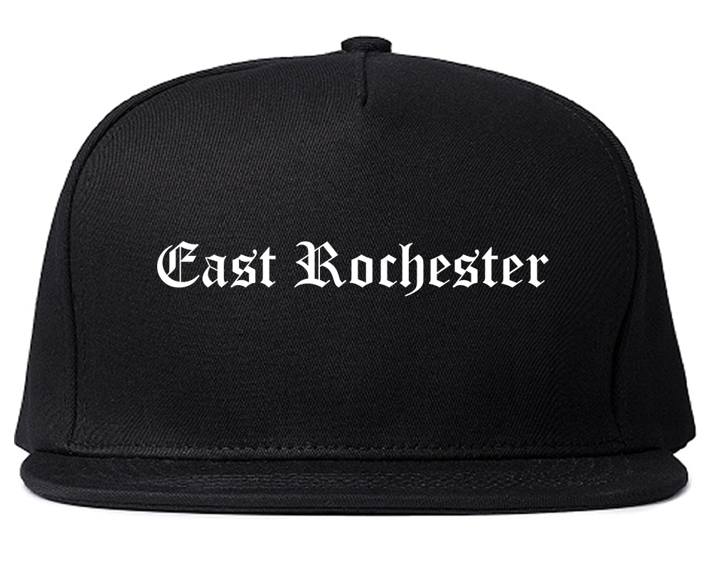 East Rochester New York NY Old English Mens Snapback Hat Black