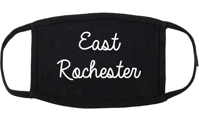 East Rochester New York NY Script Cotton Face Mask Black
