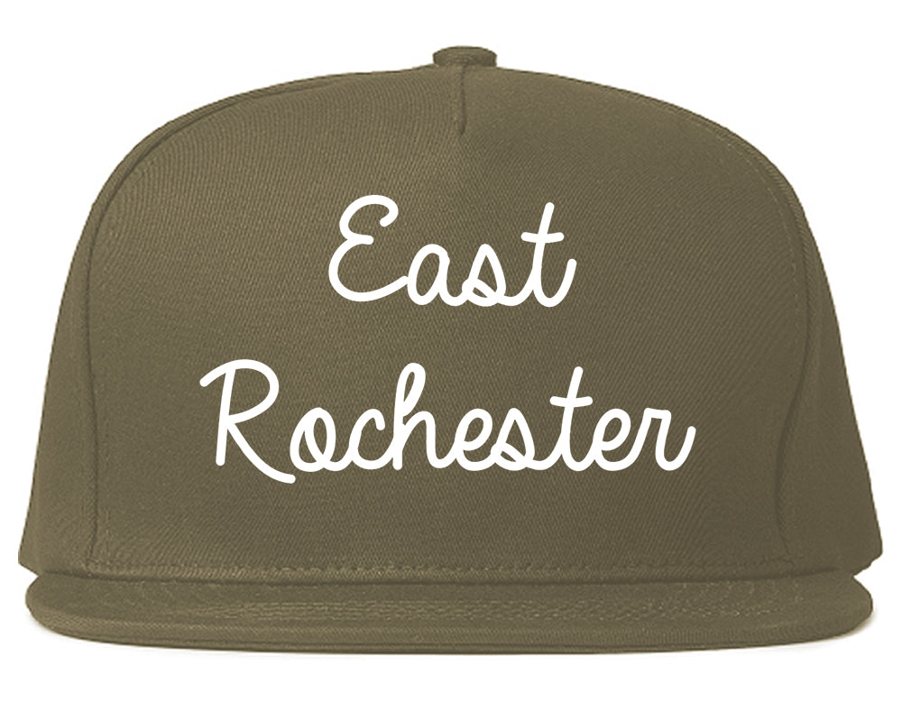 East Rochester New York NY Script Mens Snapback Hat Grey