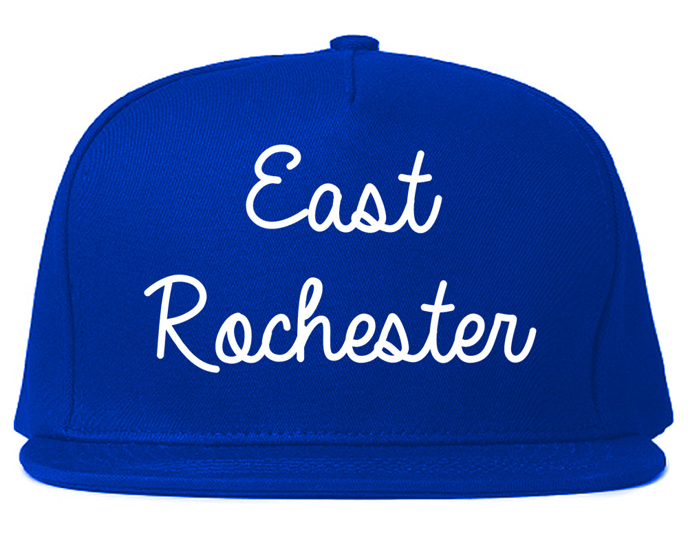 East Rochester New York NY Script Mens Snapback Hat Royal Blue