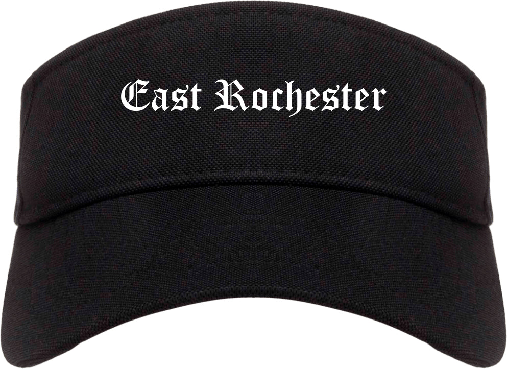 East Rochester New York NY Old English Mens Visor Cap Hat Black