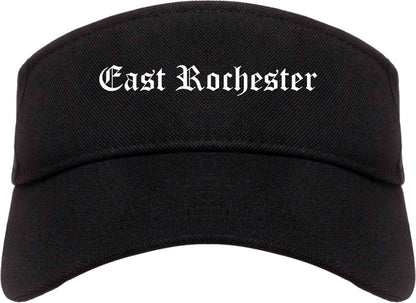East Rochester New York NY Old English Mens Visor Cap Hat Black