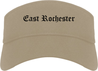 East Rochester New York NY Old English Mens Visor Cap Hat Khaki