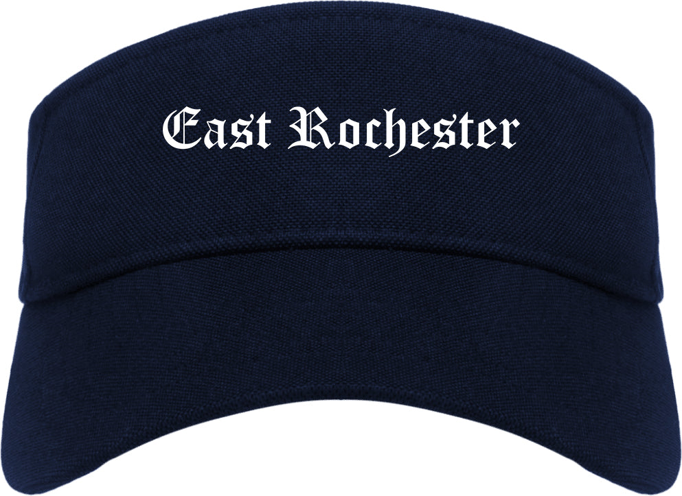 East Rochester New York NY Old English Mens Visor Cap Hat Navy Blue