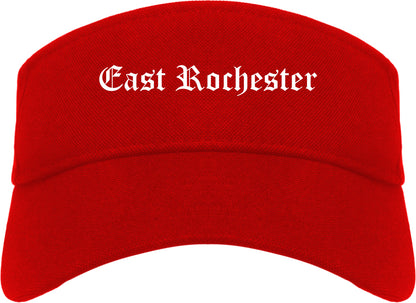 East Rochester New York NY Old English Mens Visor Cap Hat Red