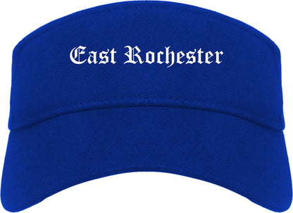 East Rochester New York NY Old English Mens Visor Cap Hat Royal Blue