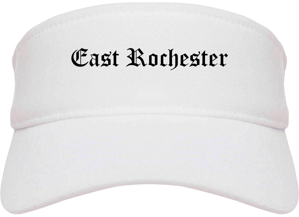 East Rochester New York NY Old English Mens Visor Cap Hat White