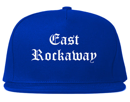 East Rockaway New York NY Old English Mens Snapback Hat Royal Blue