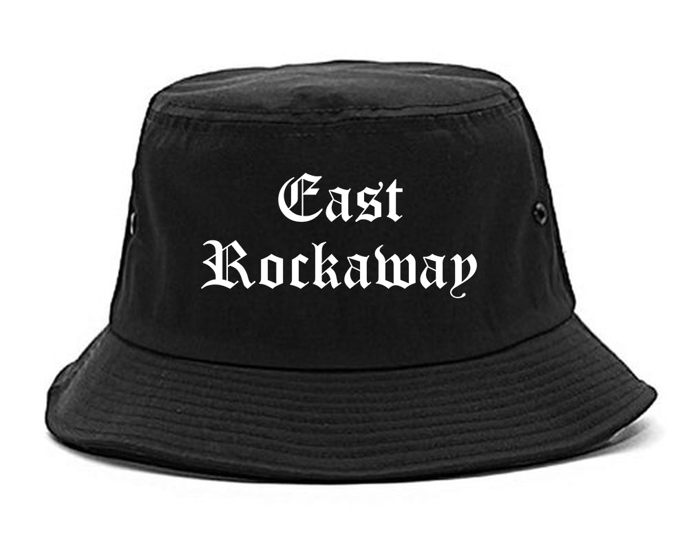 East Rockaway New York NY Old English Mens Bucket Hat Black