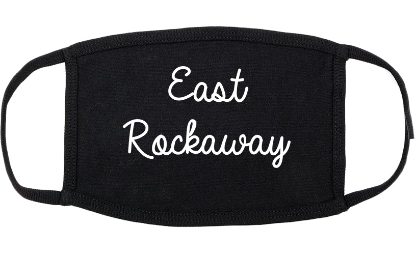 East Rockaway New York NY Script Cotton Face Mask Black
