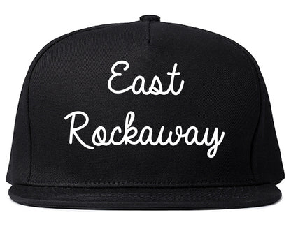 East Rockaway New York NY Script Mens Snapback Hat Black