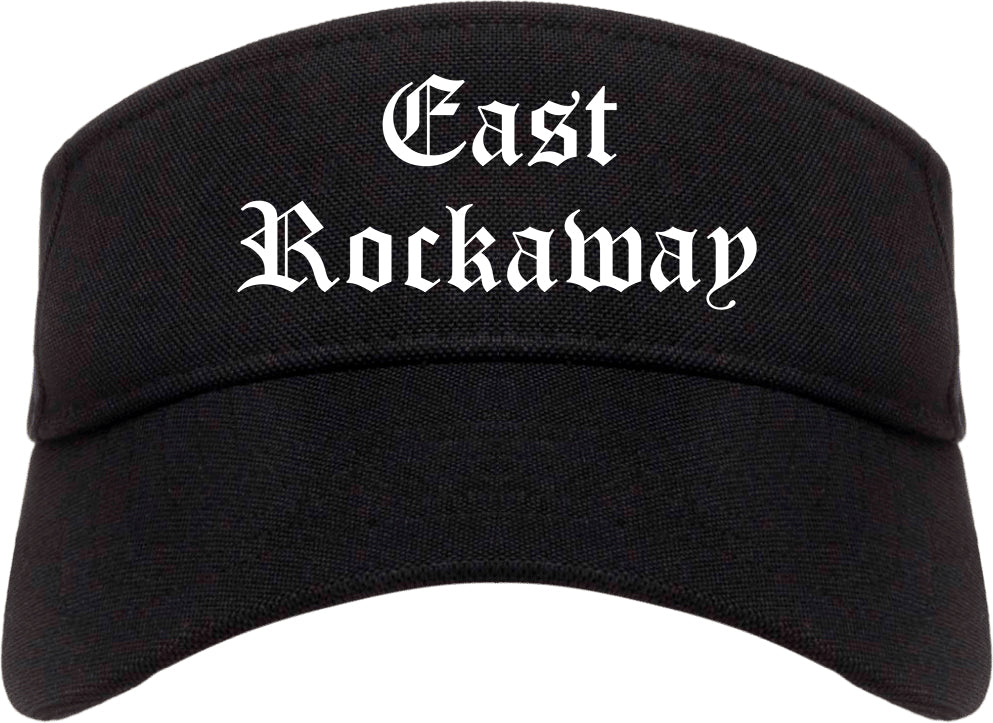 East Rockaway New York NY Old English Mens Visor Cap Hat Black