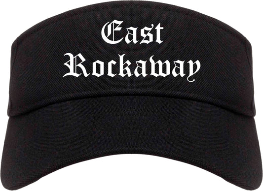 East Rockaway New York NY Old English Mens Visor Cap Hat Black