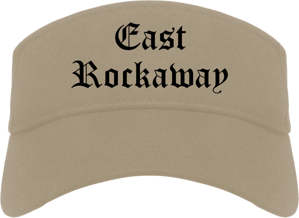 East Rockaway New York NY Old English Mens Visor Cap Hat Khaki