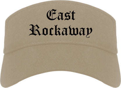 East Rockaway New York NY Old English Mens Visor Cap Hat Khaki
