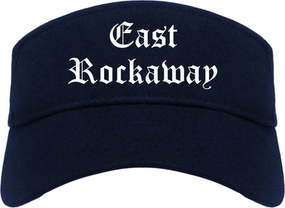 East Rockaway New York NY Old English Mens Visor Cap Hat Navy Blue
