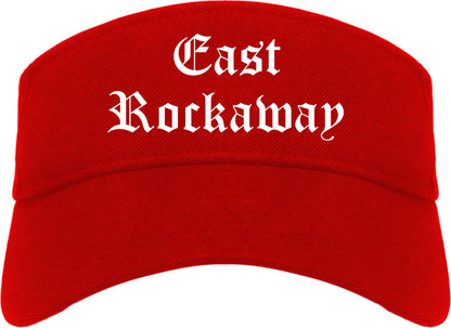 East Rockaway New York NY Old English Mens Visor Cap Hat Red