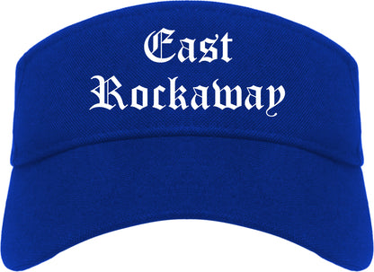 East Rockaway New York NY Old English Mens Visor Cap Hat Royal Blue