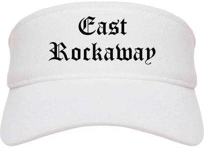 East Rockaway New York NY Old English Mens Visor Cap Hat White