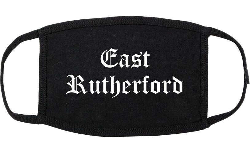 East Rutherford New Jersey NJ Old English Cotton Face Mask Black