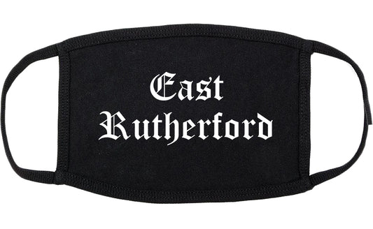 East Rutherford New Jersey NJ Old English Cotton Face Mask Black