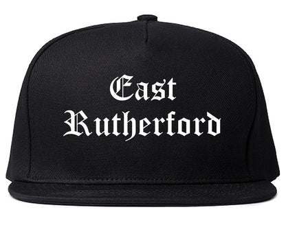 East Rutherford New Jersey NJ Old English Mens Snapback Hat Black