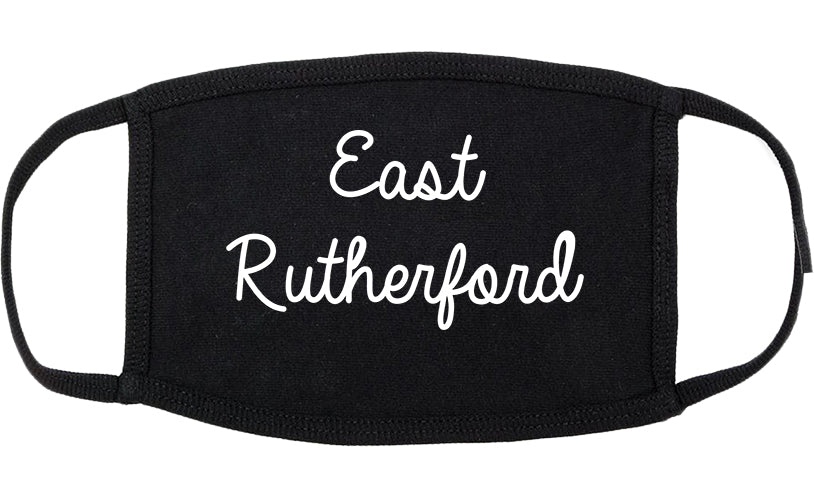 East Rutherford New Jersey NJ Script Cotton Face Mask Black