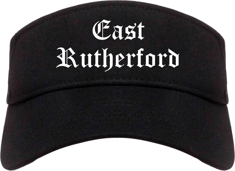 East Rutherford New Jersey NJ Old English Mens Visor Cap Hat Black